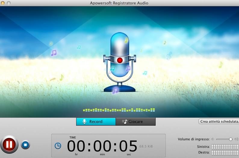 Con Registratore Audio per Mac della Apowersoft, potrete imparare come scaricare musica da Mac già la prima volta che lo utilizzate.